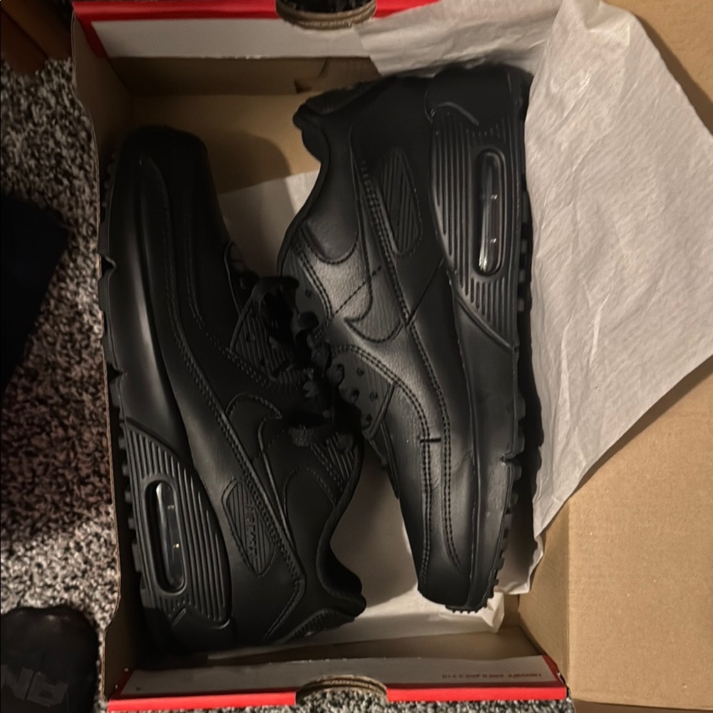 Nike Black Air Max Sneakers with Monochromatic Design